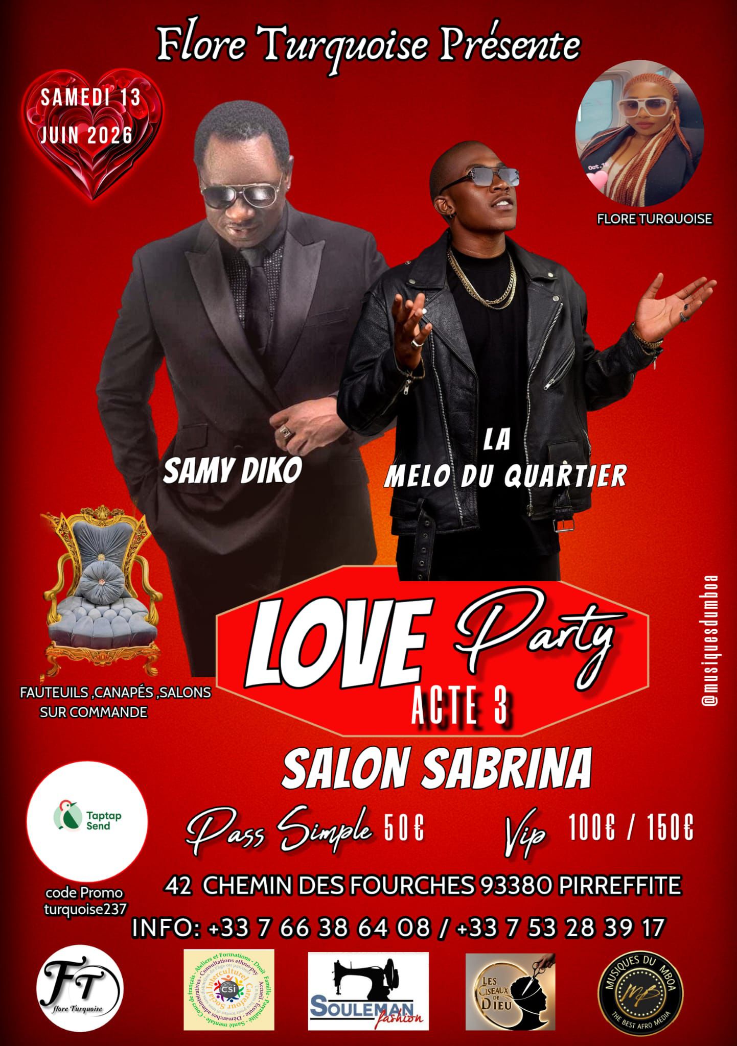 Samy Diko Love Party Act 3 in Pierrefitte – June 13, 2026