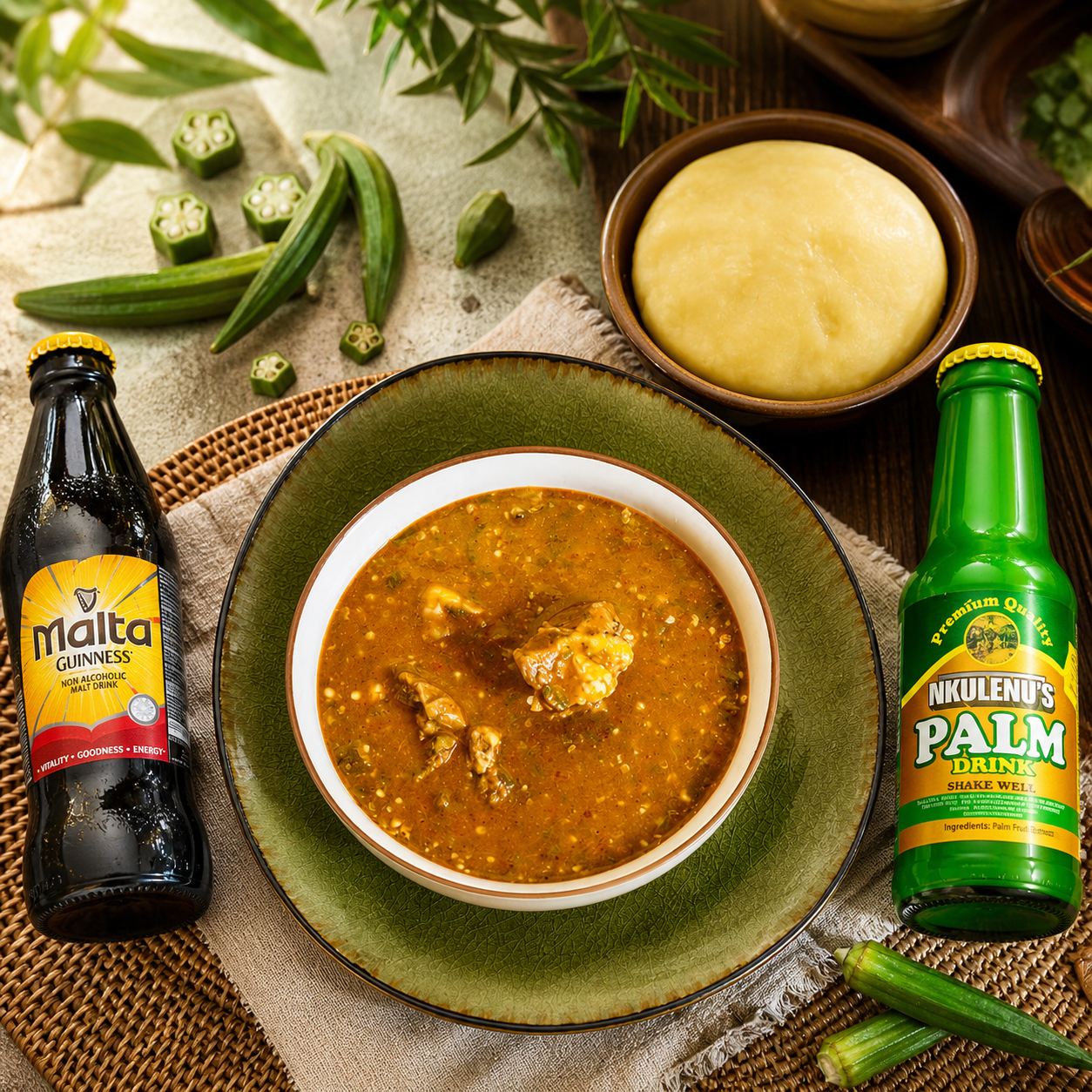 Fufu with Okra Soup