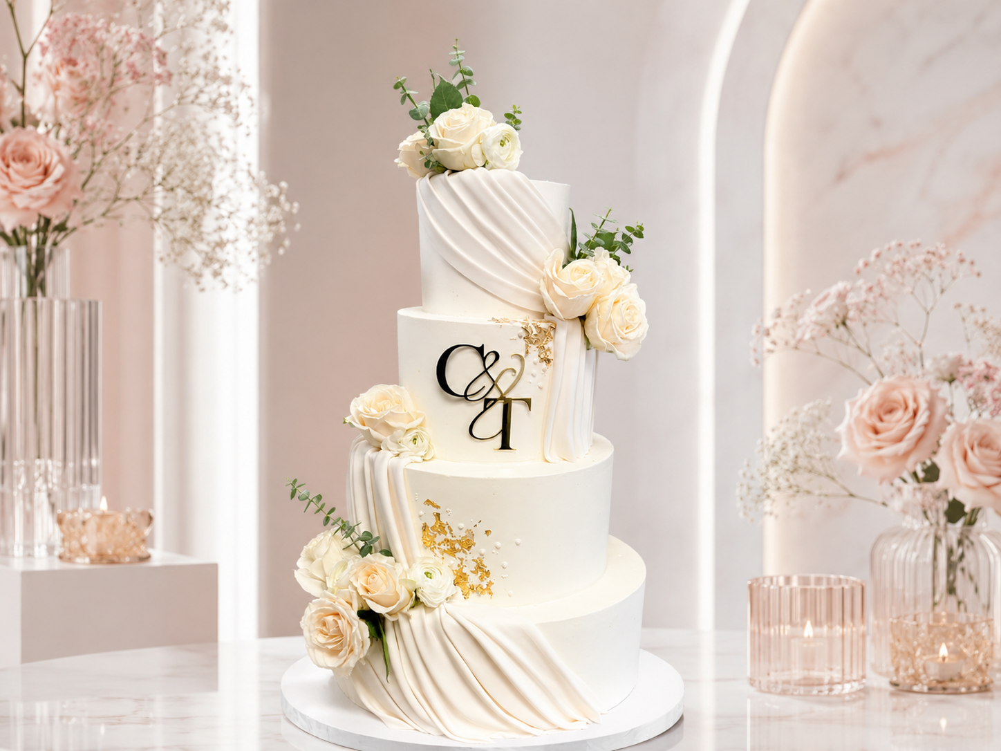 Hochzeitstorte mit Fondant