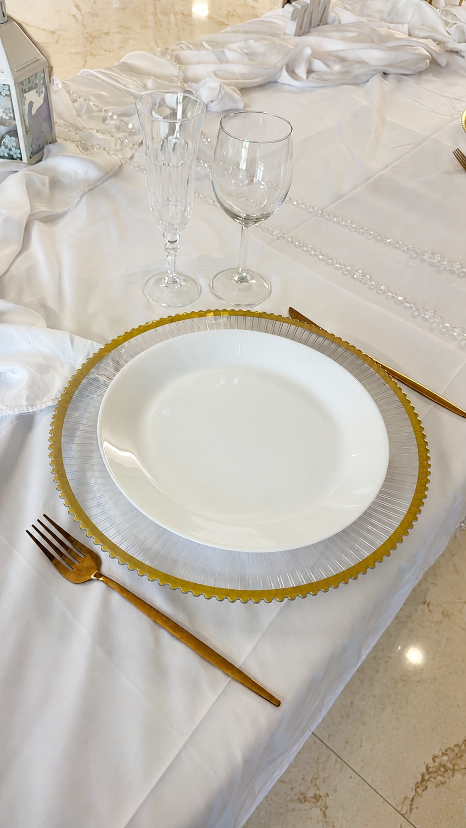 Rental Elegant table set with plate,