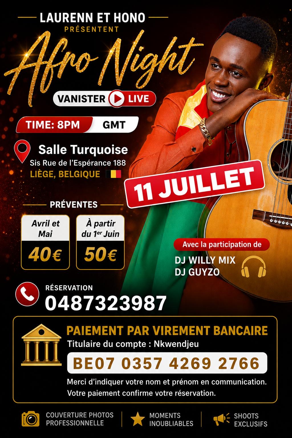 Afro Night in Lüttich: Vanister Live in der Salle Turquoise (11. Juli)