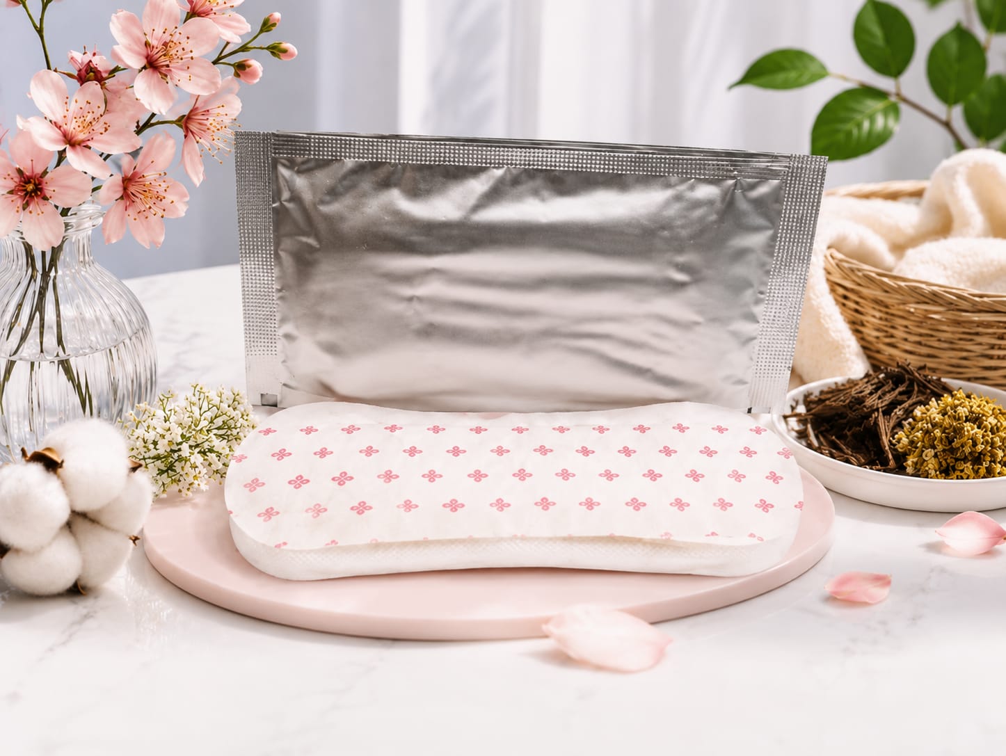 Coussin à base de plantes pour l'hygiène intime féminine