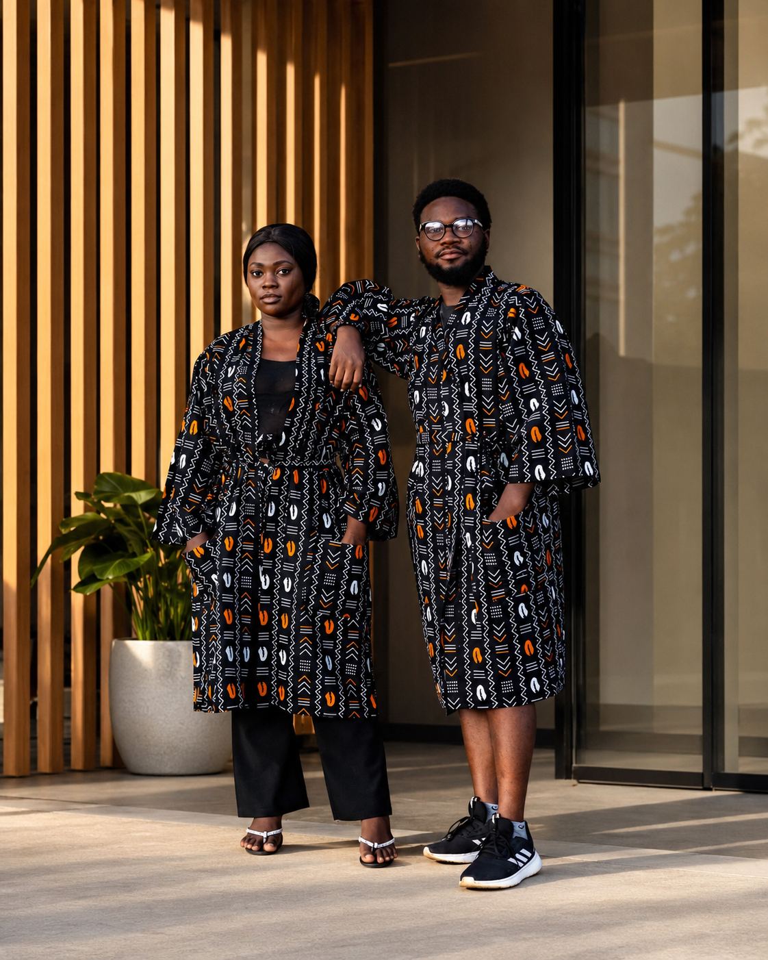 Kimono Unisexe en Tissu Bogolan Imprimé
