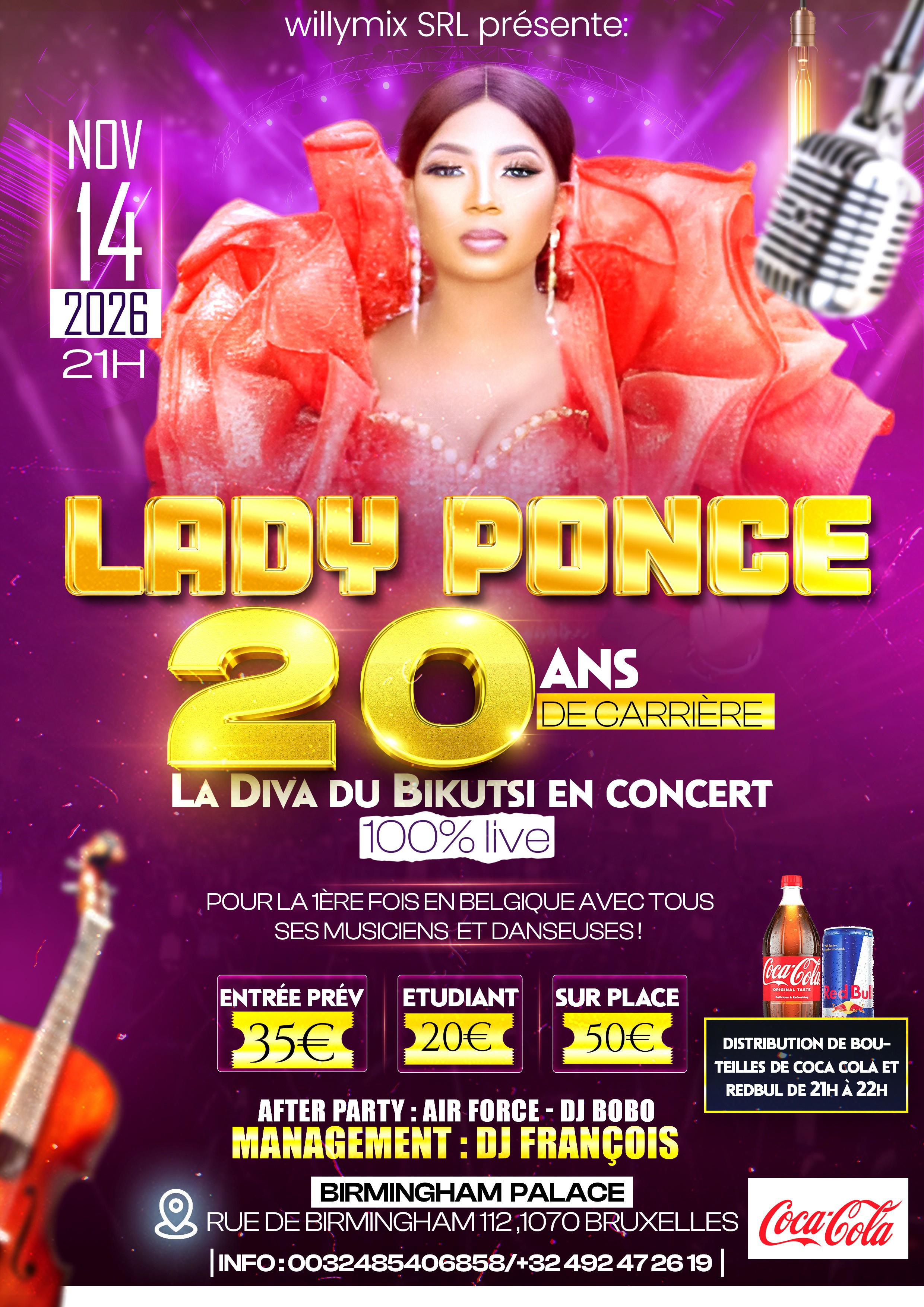 Hero image for Lady Ponce – 20 Years of Career Live in Brussels