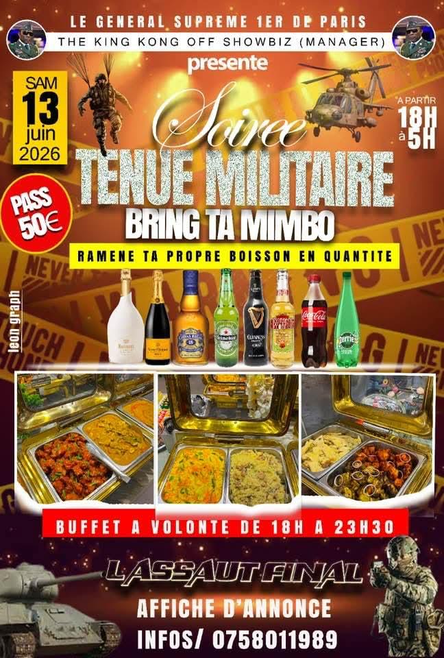 Soirée Tenue Militaire à Paris – Bring Ta Mimbo | 13 Juin