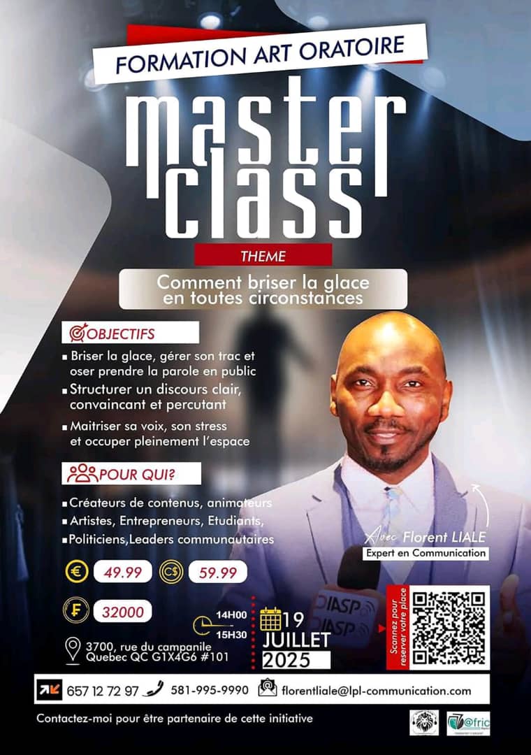 Masterclass Art oratoire – Québec, briser la glace, mensuel