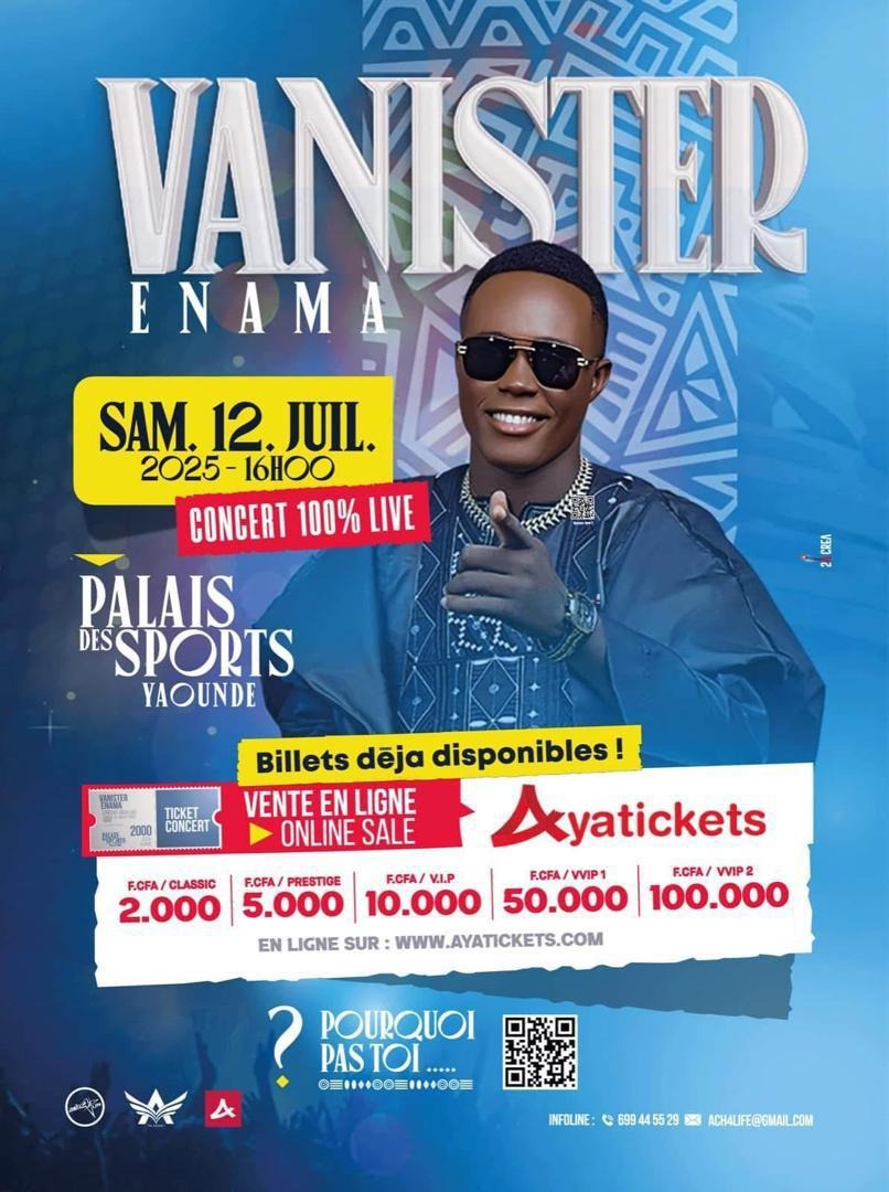 Concert live de Vanister Enama au Palais des Sports